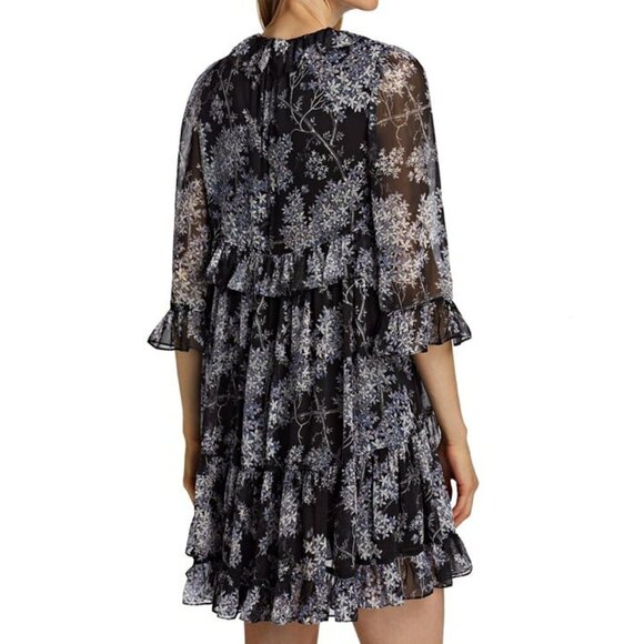 Cinq à Sept Emori Women's Floral Ruffle Minidress Size 0 (MSRP $395) - Picture 3 of 6